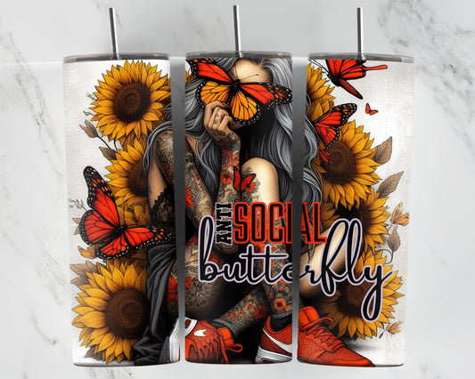 20oz Anti Social Butterfly - Orange