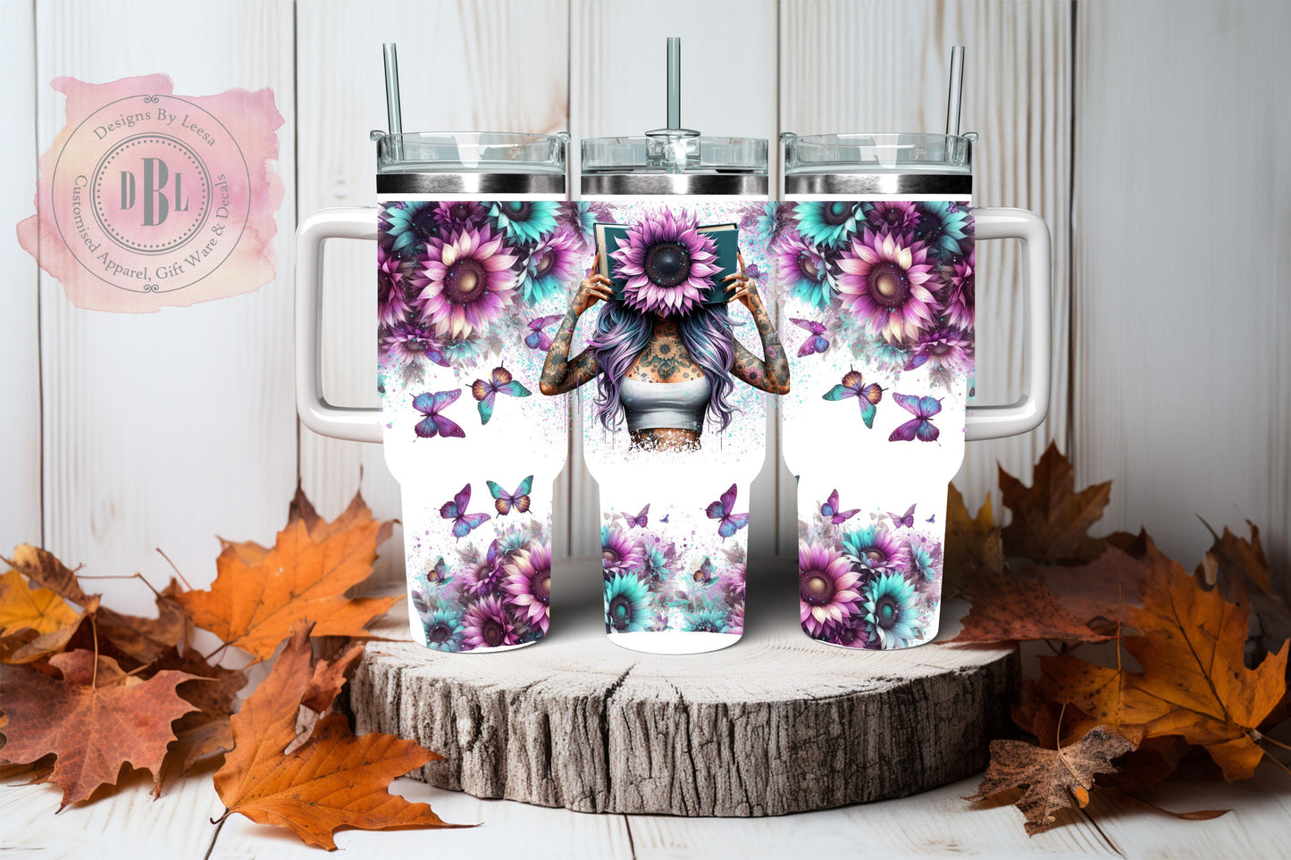 40oz Tumbler - Butterfly Book