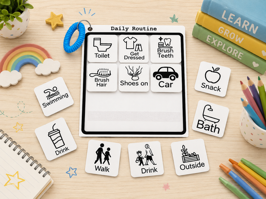 Daily Routine Visual Schedule Bundle - Board and 20 Tags