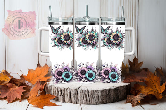 40oz Tumbler - Floral Butterfly